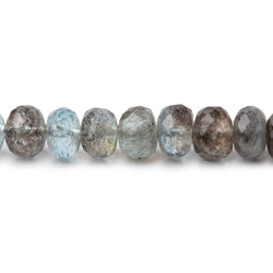 6.5mm Copper Moss Aquamarine Faceted Rondelle Beads 14 inch 78 pieces AAA (ONLINE ORDER ONLY)