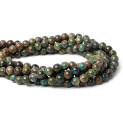 6.5mm Peruvian Blue Dendritic Opal Unfaceted Rounds 16 inch 62 pieces A (ONLINE ORDER ONLY)