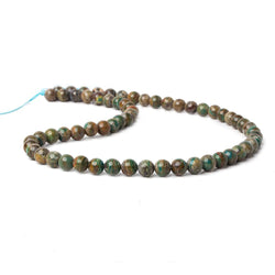 6.5mm Peruvian Blue Dendritic Opal Unfaceted Rounds 16 inch 62 pieces A (ONLINE ORDER ONLY)