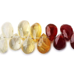6.5x5-8x5mm Multi Color Mexican Fire Opal Pear Briolette beads 7.5 inch 65 pieces (ONLINE ORDER ONLY)