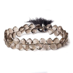 6.5x6.5mm Smoky Quartz faceted pillow beads 7.25 inch 50 pieces A (ONLINE ORDER ONLY)