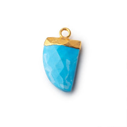 17x10mm Gold Leafed Turquoise Howlite Horn Pendant 1 piece (ONLINE ORDER ONLY)
