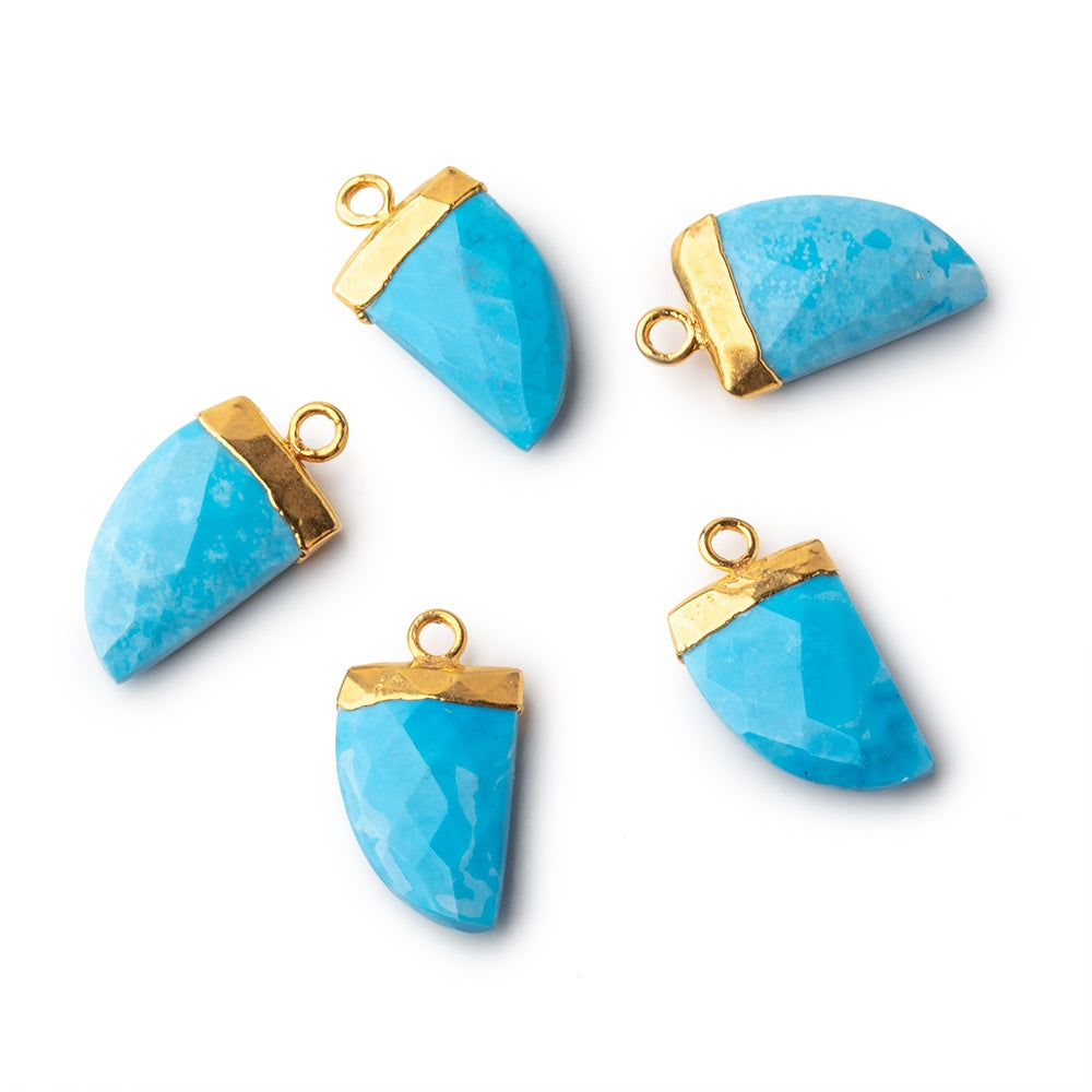 17x10mm Gold Leafed Turquoise Howlite Horn Pendant 1 piece (ONLINE ORDER ONLY)
