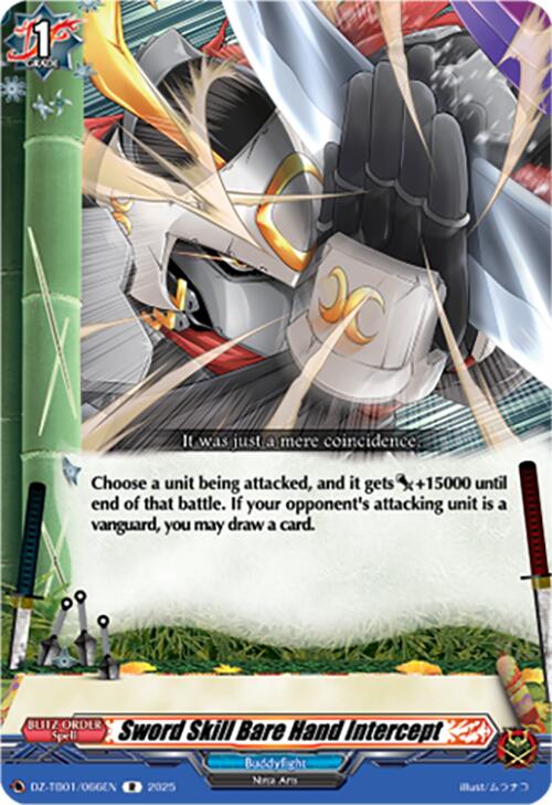 Sword Skill Bare Hand Intercept (DZ-TB01/066EN) (DZ-TB01/066EN) [Future Card Buddyfight]