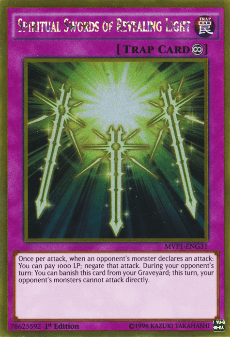 Spiritual Swords of Revealing Light [MVP1-ENG31] Gold Rare (ONLINE ORDER ONLY)