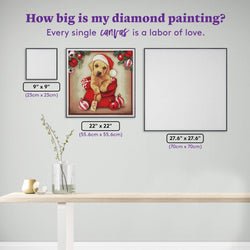 Diamond Art Club – From Santa Christmas Puppy Diamond Painting (Round Drill, 22" x 22") (ONLINE ORDER ONLY)