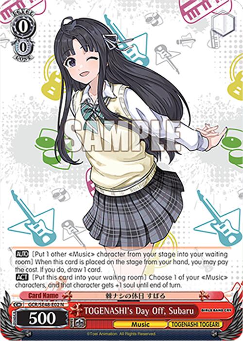 TOGENASHI's Day Off, Subaru (GCR/SE48-E02 N) [Girls Band Cry Premium Booster]