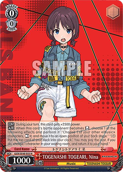 TOGENASHI TOGEARI, Nina (GCR/SE48-E03 N) [Girls Band Cry Premium Booster]