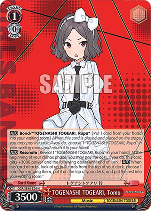 TOGENASHI TOGEARI, Tomo (GCR/SE48-E24 N) [Girls Band Cry Premium Booster]