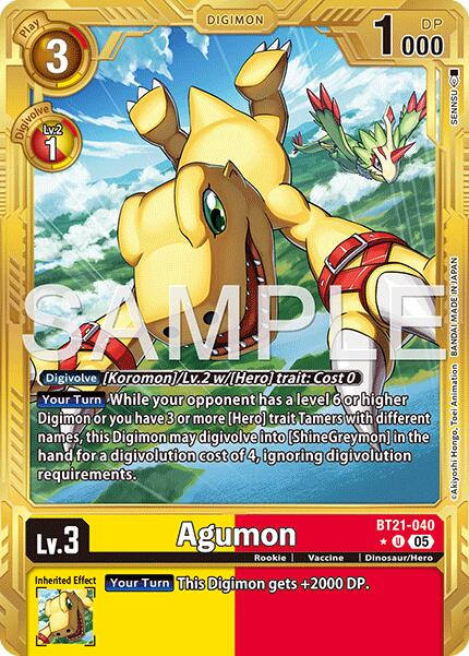 Agumon [BT21-040] (Alternate Art) [Advanced Booster Digimon Generation]