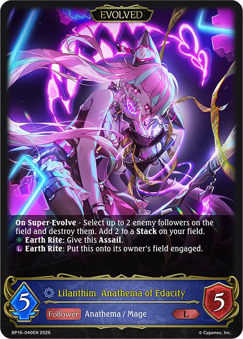 Lilanthim, Anathema of Edacity (Evolved) (BP16-040EN) [New World Genesis]