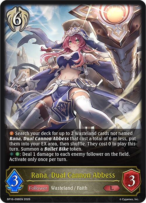 Rana, Dual Cannon Abbess (BP16-098EN) [New World Genesis]