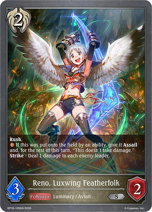 Reno, Luxwing Featherfolk (BP16-105EN) [New World Genesis]