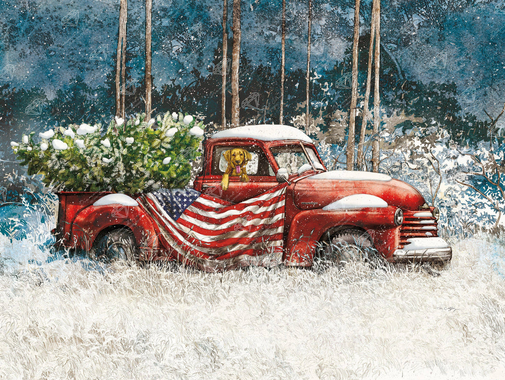 Diamond Art Club – Vintage Red Truck Diamond Painting (Square Drill, 29" x 22") (ONLINE ORDER ONLY)