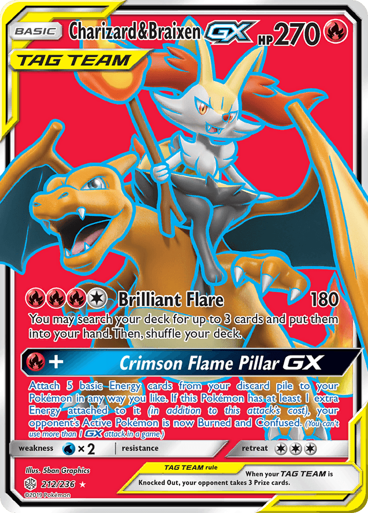 Charizard & Braixen GX (212/236) [Sun & Moon: Cosmic Eclipse] (Online Only)