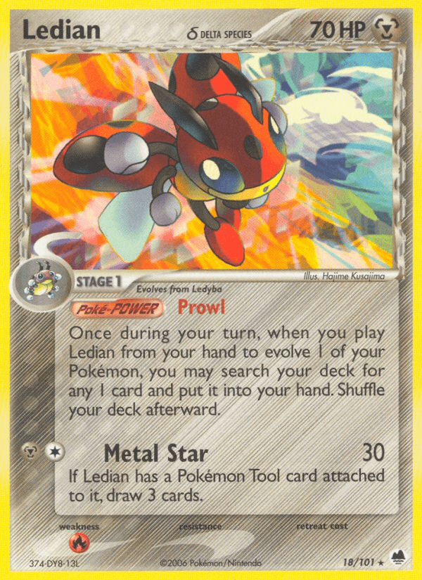 Ledian (18/101) (Delta Species) [EX: Dragon Frontiers] (Online Only)