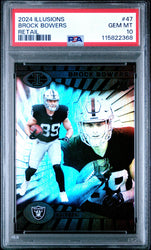 Graded 2024 Panini Illusions Brock Bowers #47 Retail Rookie RC Football Card PSA 10 Gem Mint (ONLINE ORDER ONLY)