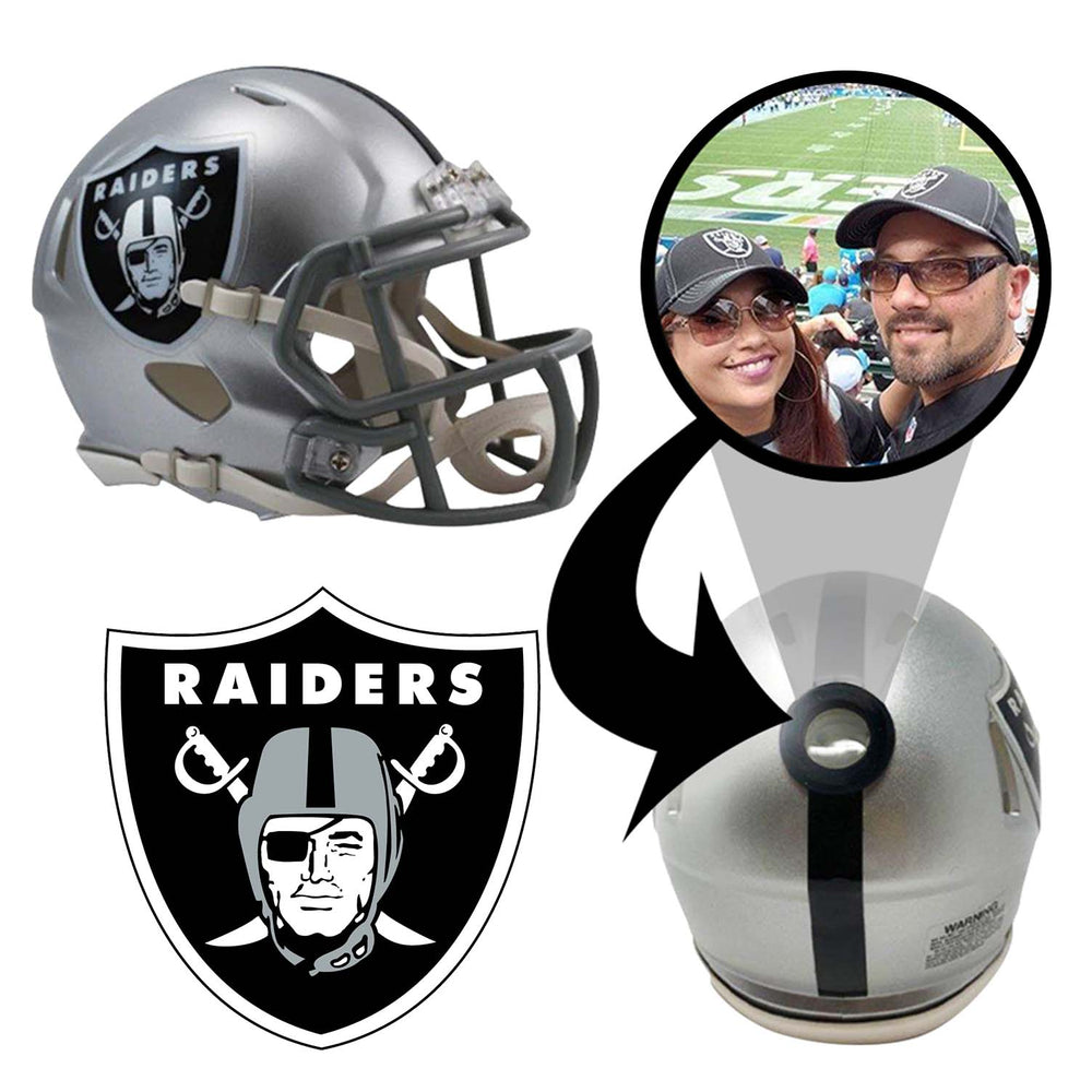 Las Vegas Raiders NFL Mini Helmet - Picture Inside (Online Order Only) (ONLINE ORDER ONLY)