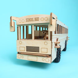 Dual Power School Bus STEM Kit – Build, Paint & Personalize | Battery + Solar Powered (ONLINE ORDER ONLY)