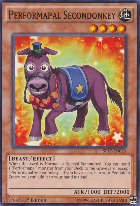 Performapal Secondonkey [SP17-EN025] Starfoil Rare (ONLINE ORDER ONLY)