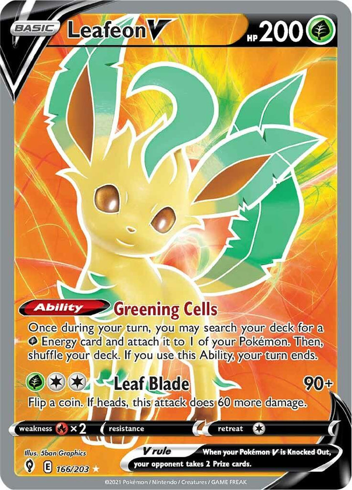 Leafeon V (166/203) [Sword & Shield: Evolving Skies] (Online Only)