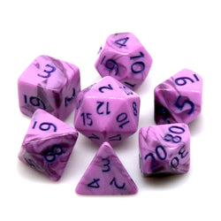 Warlock's Pain 7-Dice Set Purple & Light Purple w/Purple Numbers Dnd Dice Set (Online Only)