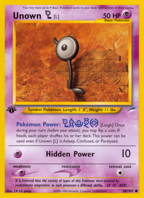 Unown [L] (86/105) [Neo Destiny 1st Edition] (Online Only)