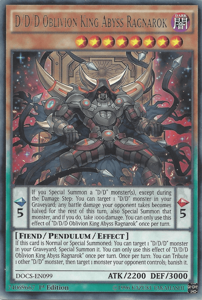 D/D/D Oblivion King Abyss Ragnarok [DOCS-EN099] Rare (ONLINE ORDER ONLY)