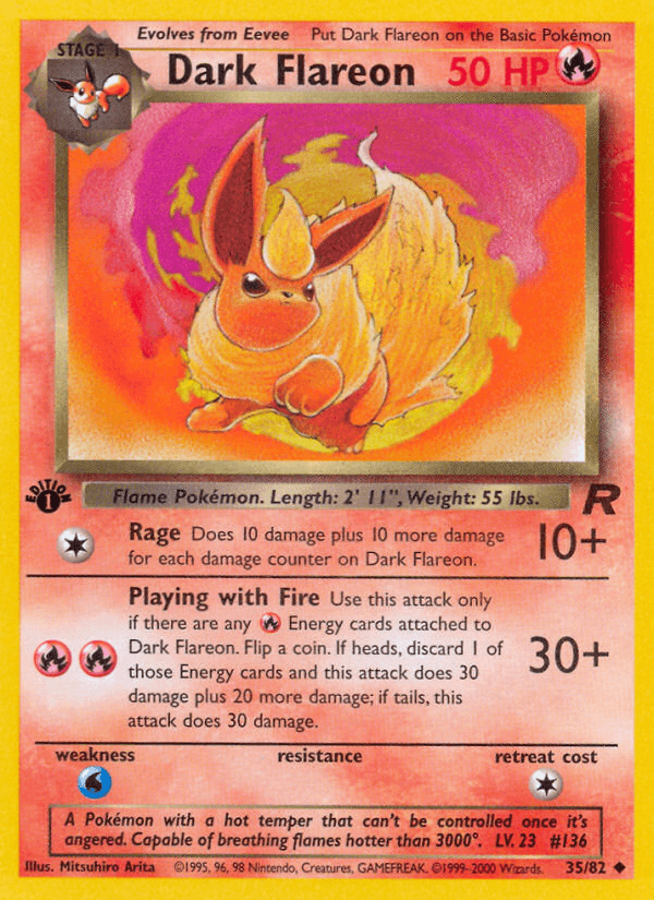 Dark Flareon (35/82) [Team Rocket 1st Edition] (Online Only)