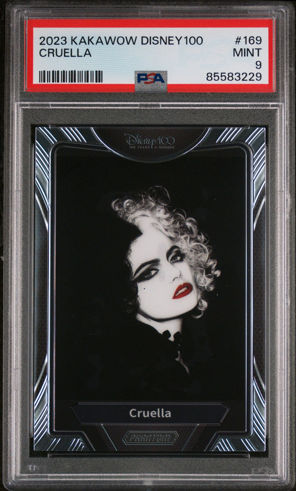 2023 KAKAWOW PHANTOM DISNEY 100 WONDROUS CHARACTER CRUELLA 169 PSA 9 (Online Order Only)