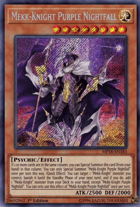 Mekk-Knight Purple Nightfall [MP18-EN183] Secret Rare (ONLINE ORDER ONLY)