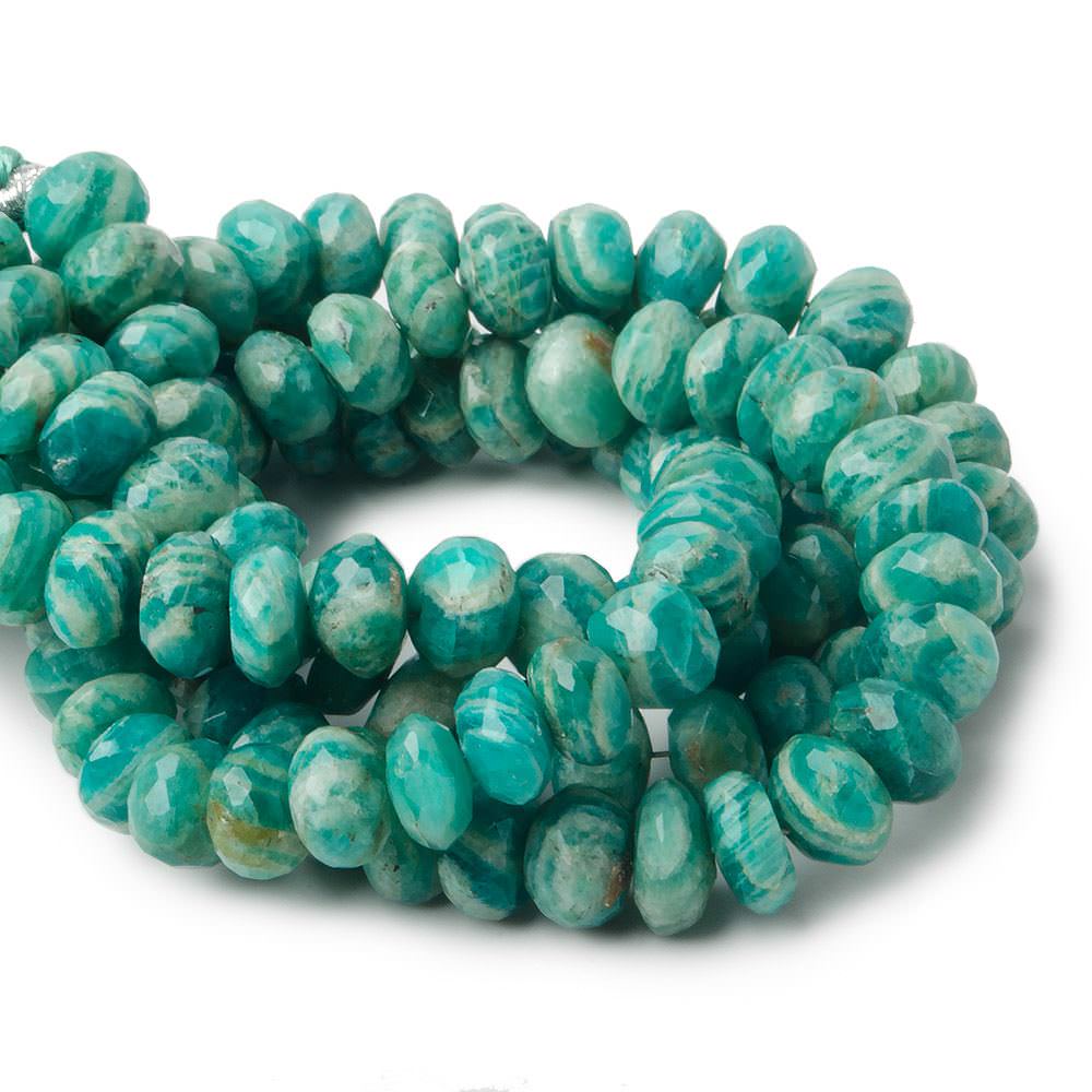 6mm - 7.5mm Russian Amazonite Faceted Rondelle Beads 8 inch 41 pcs (ONLINE ORDER ONLY)