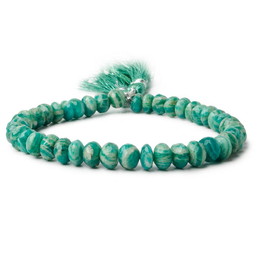 6mm - 7.5mm Russian Amazonite Faceted Rondelle Beads 8 inch 41 pcs (ONLINE ORDER ONLY)