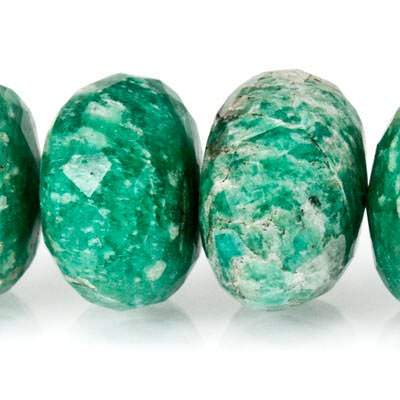 6mm - 7.5mm Russian Amazonite Faceted Rondelle Beads 8 inch 41 pcs (ONLINE ORDER ONLY)