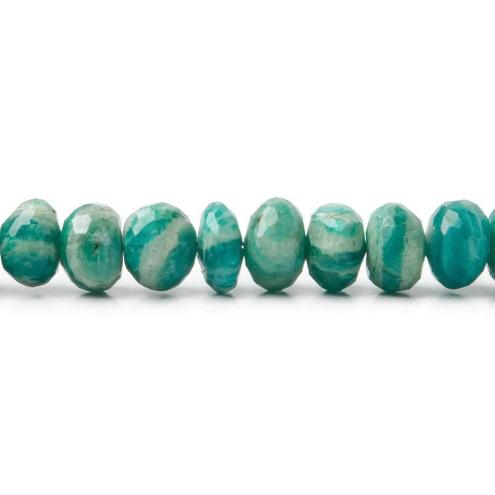 6mm - 7.5mm Russian Amazonite Faceted Rondelle Beads 8 inch 41 pcs (ONLINE ORDER ONLY)