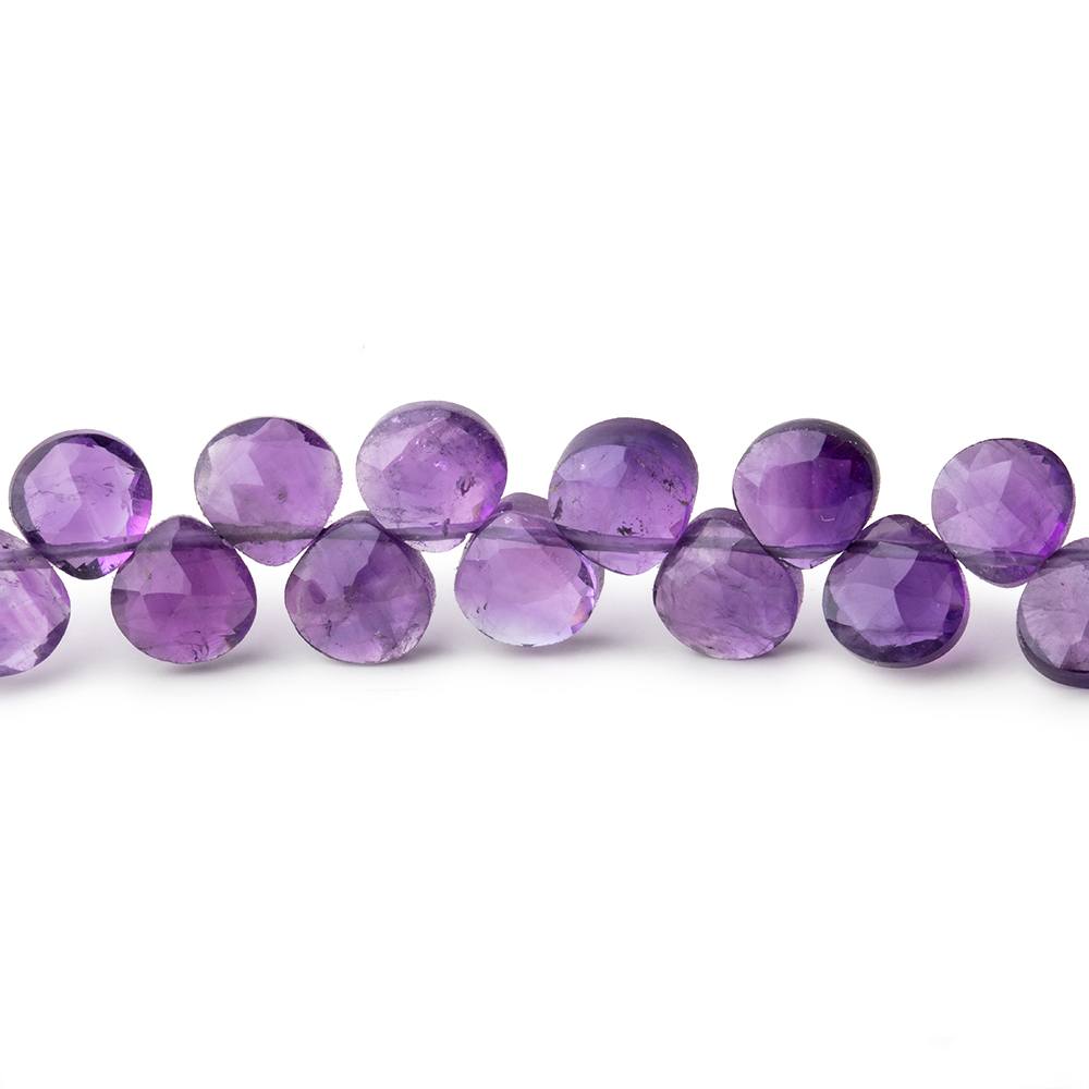 6mm Amethyst Faceted Heart Beads 8 inch 53 pieces (ONLINE ORDER ONLY)