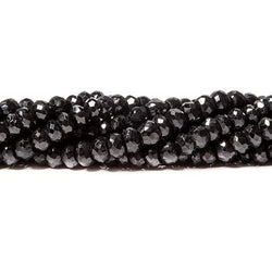 6mm Black Tourmaline Faceted Rondelle 14 inch 94 Beads (ONLINE ORDER ONLY)