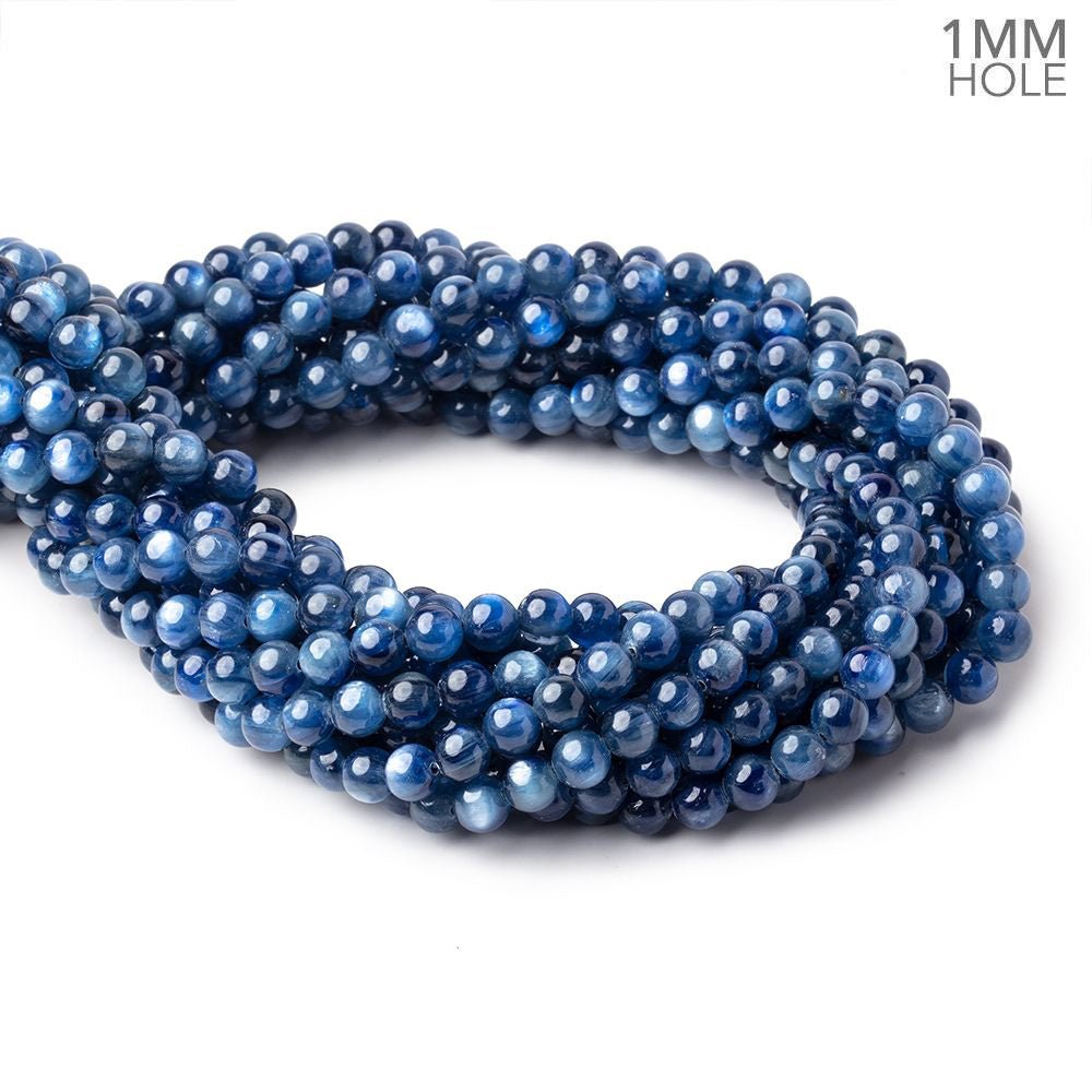 6mm Blue Kyanite Plain Round Beads 15.75 inch 67 pieces A 1mm hole (ONLINE ORDER ONLY)