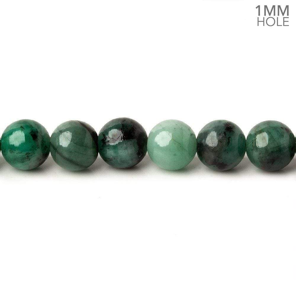 6mm Brazilian Emerald Plain Round Beads 16 inch 68 pieces 1mm Hole (ONLINE ORDER ONLY)