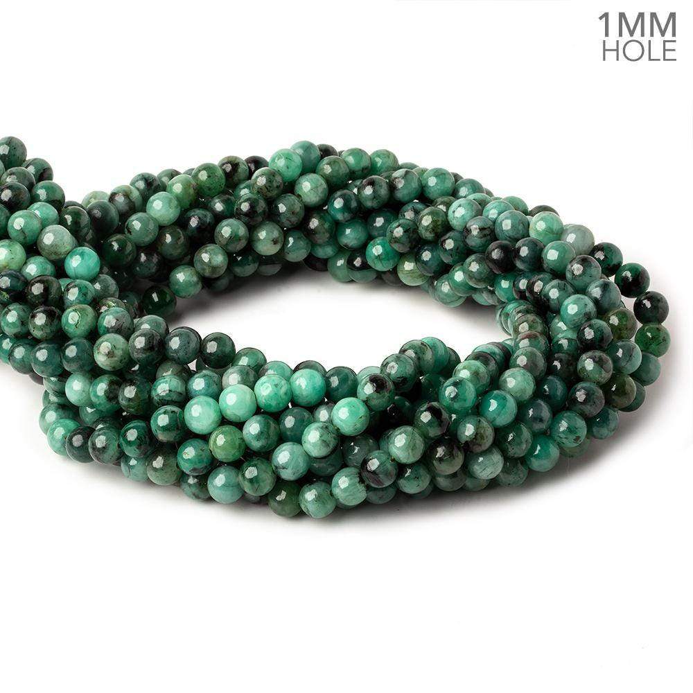 6mm Brazilian Emerald Plain Round Beads 16 inch 68 pieces 1mm Hole (ONLINE ORDER ONLY)