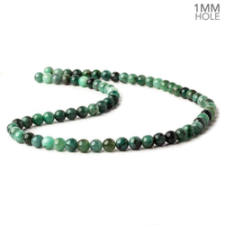 6mm Brazilian Emerald Plain Round Beads 16 inch 68 pieces 1mm Hole (ONLINE ORDER ONLY)