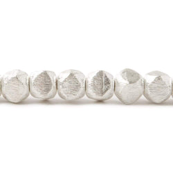 6mm Brushed Faceted Nugget Beads 8 inch 34 pieces