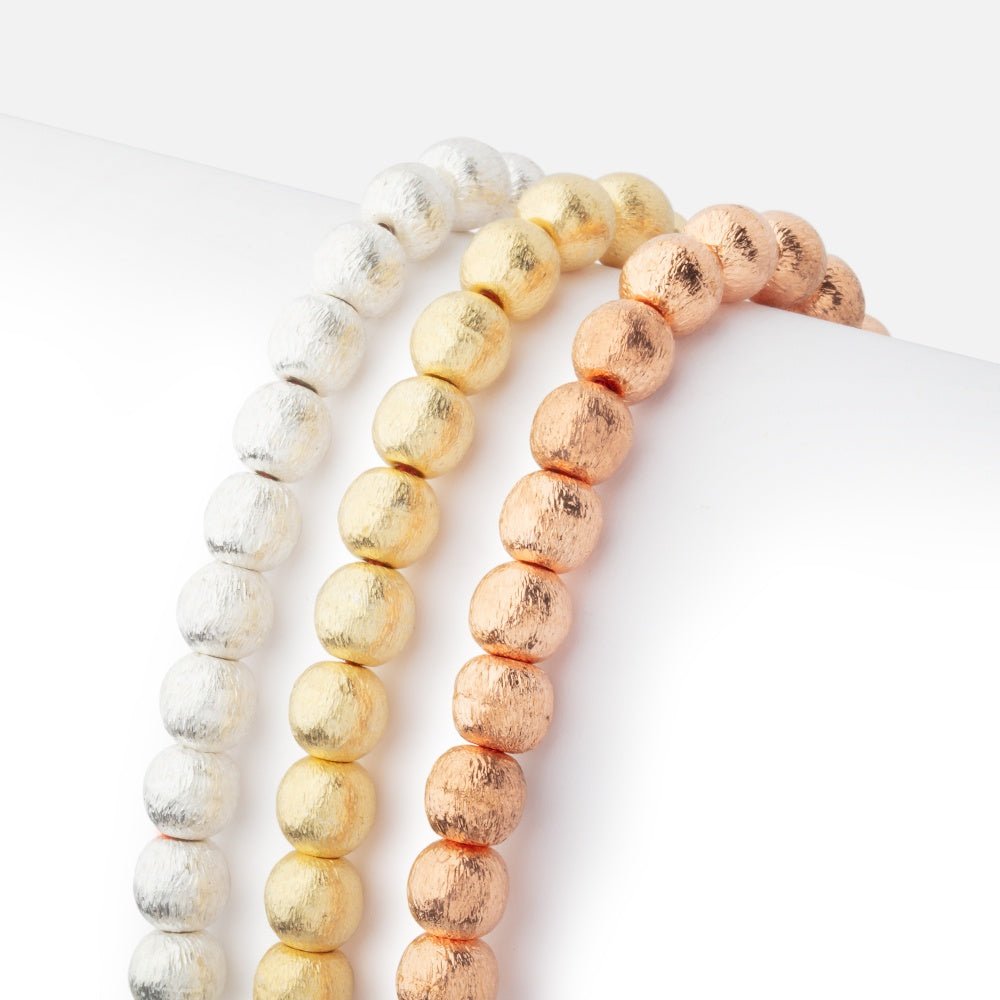 6mm Brushed Round Beads (ONLINE ORDER ONLY)