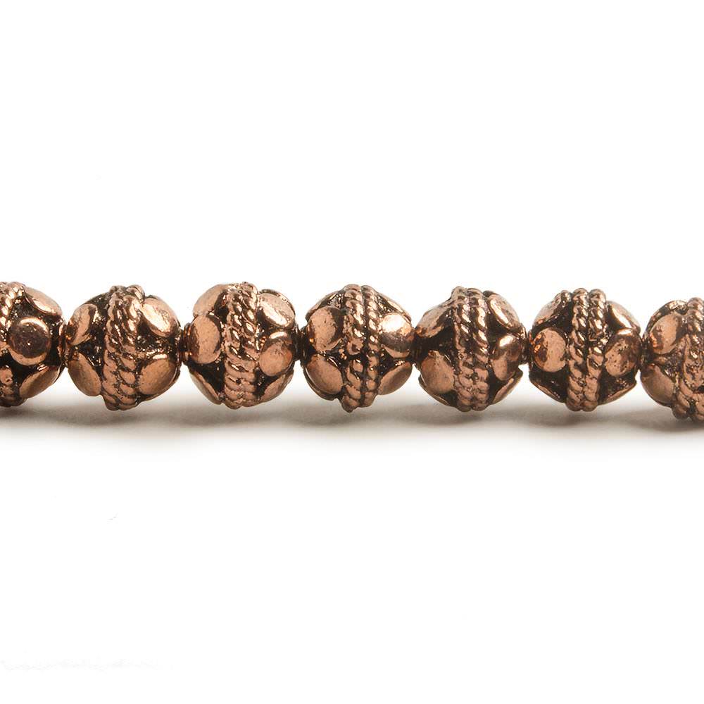 6mm Copper Round Bali Design 8 inch 33 pcs (ONLINE ORDER ONLY)