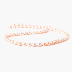 6mm Coral Cream Button Freshwater Pearls 15.5 inch 61 pieces (ONLINE ORDER ONLY)