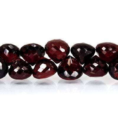 6mm Garnet Beads Candy Kiss Briolette 9 inch 59 pieces (ONLINE ORDER ONLY)
