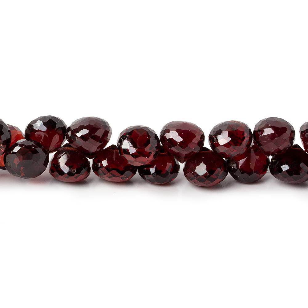 6mm Garnet Beads Candy Kiss Briolette 9 inch 59 pieces (ONLINE ORDER ONLY)