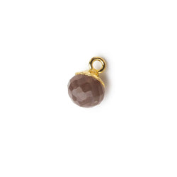 6mm Gold Leafed Chocolate Brown Moonstone Candy Kiss focal bead Pendant sold as 1 piece (ONLINE ORDER ONLY)