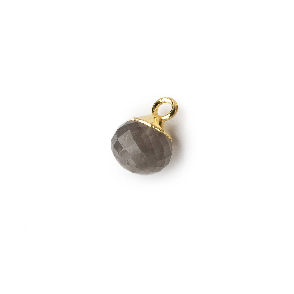 6mm Gold Leafed Platinum Grey Moonstone Candy Kiss focal bead Pendant sold as 1 piece (ONLINE ORDER ONLY)