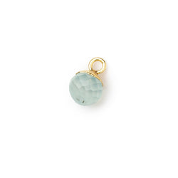 6mm Gold Leafed Seafoam Green Chalcedony Candy Kiss focal bead Pendant sold as 1 piece (ONLINE ORDER ONLY)